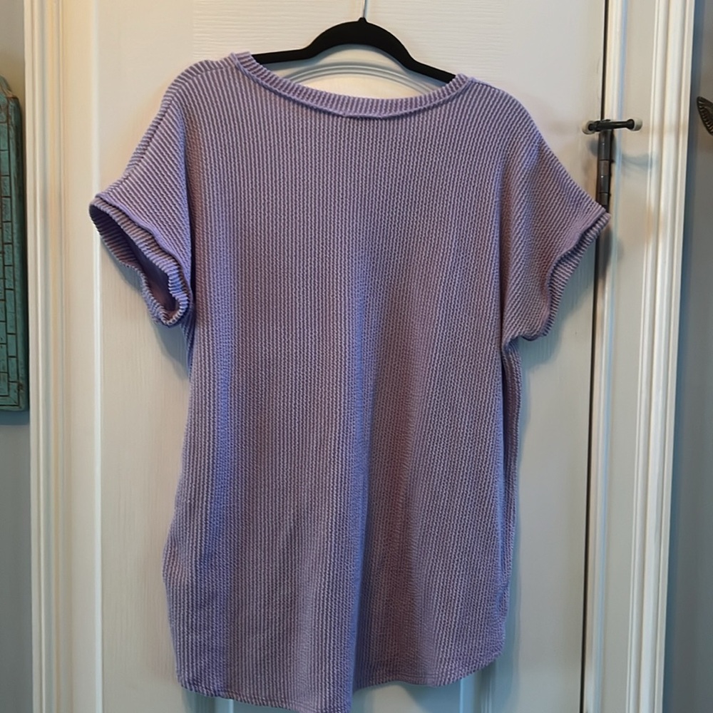 Heimish Ribbed Knit Lavender top, size Large - Picture 5 of 6